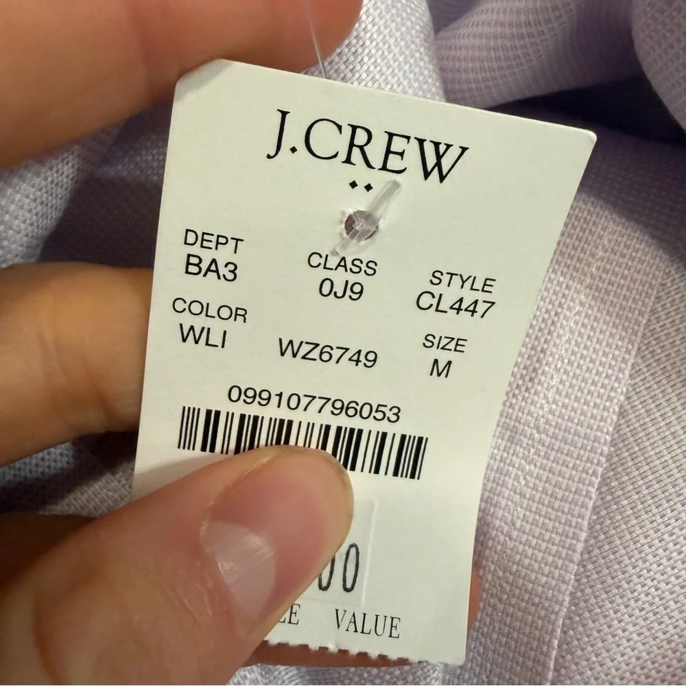 J crew white lilac Wrinkle-free dobby dress shirt
